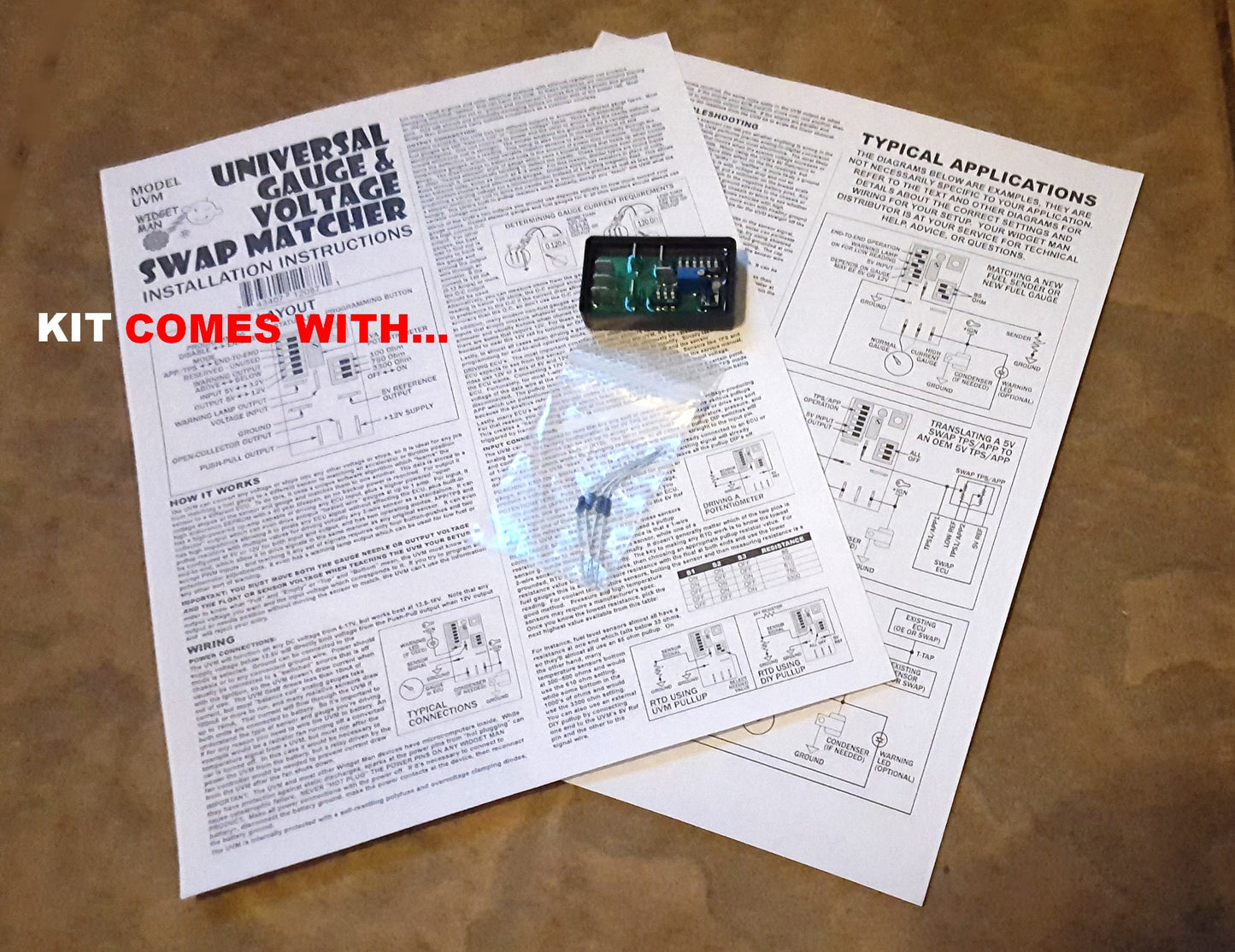 Widget Man UVM -- Universal Gauge / Voltage /TPS/APS Matcher, UPC 743407120871