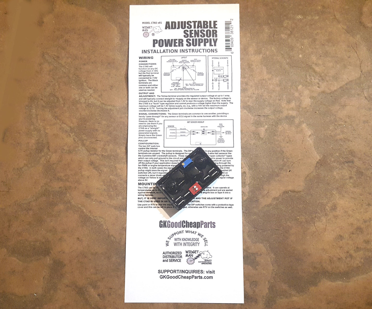 Widget Man CTAS -- Adjustable Sensor Power Supply with Built-In Pullup Resistor UPC 669439381212