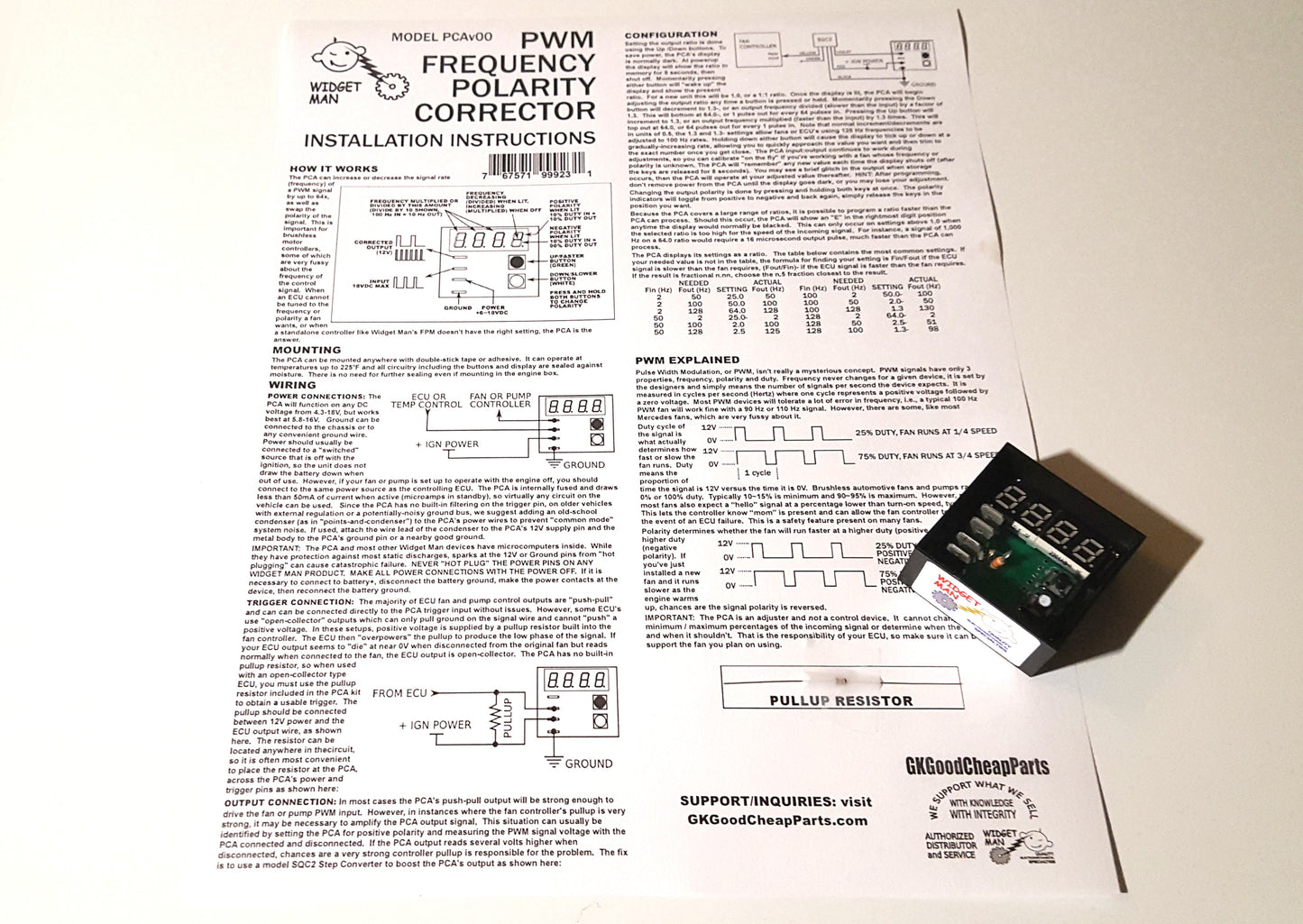Widget Man PCA -- PWM Frequency and Polarity Corrector UPC 767571999231